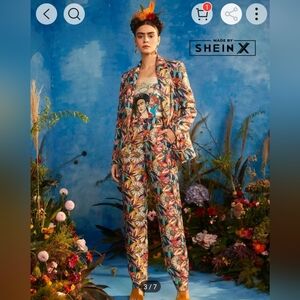 Floral Blazer suit with Bold Colors